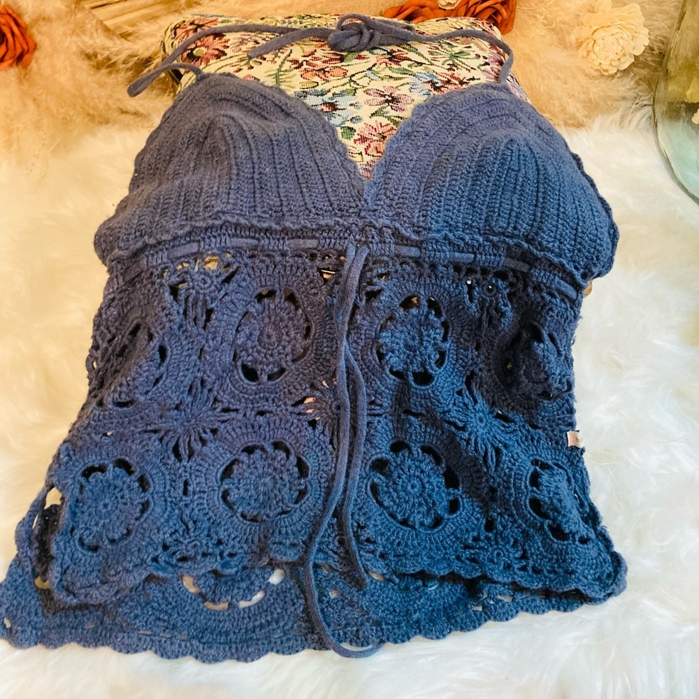 Size medium Hollister crochet halter top